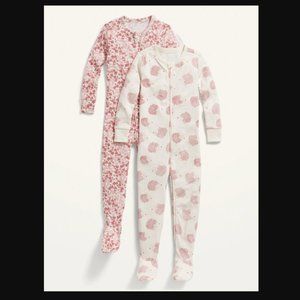 NWT Old Navy 2-Pack Footie Pajama One-Piece for Toddler & Baby 3T Hedgeh…